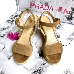 PRADA ウェッジソール　スェード　サンダル　23.5cm