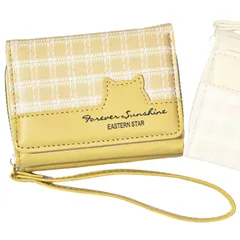 [penogo] にゃふにゃウォレット 財布 女の子 中学生 プレゼント 専用箱付き レディース 三つ折 子供 キッズ カードケース PU (イエロー) [イエロー]