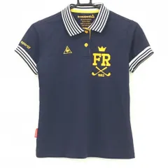 ★特価★ルコック 半袖ポロシャツ ネイビー×白 ネック・袖口ボーダー  レディース M ゴルフウェア le coq sportif