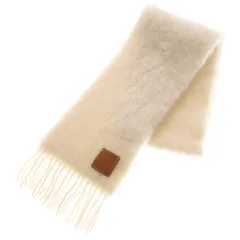 LOEWE (ロエベ) アナグラム マフラー モヘヤ フリンジ アイボリー