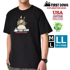 FIRST DOWN 半袖Tシャツ 《フロントプリント：06ブラック》新品 未使用 ファーストダウン USAコットン メンズ アウトドア バックプリント【H5C】【メール便2】 ファッション