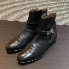 エルメス HERMES ショートブーツ ネオ ブラック 37 レディース ケリー金具 ブーツ Aランク I962