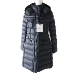 未使用品☆MONCLER モンクレール HERMINE エルミンヌ ロゴワッペン・フード付 ロングダウンコート ブラック 黒 1 タグ付き レディース♪のサムネイル