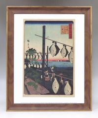 新品☆額付アートポスター◇日本画☆安藤広重☆歌川広重☆干物☆カレイ☆絵画☆壁掛け☆インテリア◎62