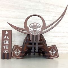 パズル造形　戦国武将「上杉謙信」　シート貼りＭＤＦオーク（茶）