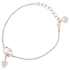 Christian Dior (クリスチャンディオール) Petit CD ブレスレット ハート ピンクゴールド GP ラインストーン アクセサリー