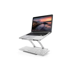 エレコム(ELECOM) ノートPCスタンド アルミ合金 角度高さ無段階調整 折りたたみ時サイズ:幅240×奥行285×高さ55mm 耐荷重:10kg シルバー PCA-LTSFAH20SV 1