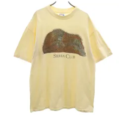 Hanes ヘインズ 80s 90s USA製 オールド SIERRA CLUB オラウータン プリント 半袖 Tシャツ XL 生成り シングルステッチ BEEFY-T アニマル柄 メンズ 古着