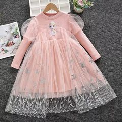 エルサ　長袖ワンピース キッズ　女の子　ドレス　ディズニープリンセス