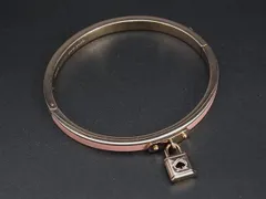 ■美品■ kate spade ケイトスペード カデナモチーフ バングル ブレスレット アクセサリーピンク系×ゴールド系 DH3559