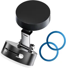 ANY SELECT SHOP スマホホルダー スマホスタンド 携帯スタンド 超強力真空吸盤＆超強力マグネット 超強力吸着 magsafeホルダー 車載 飛行機 新幹線 料理 旅行 360°調節 折りたたみ式(ブラック)