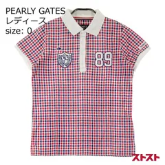 PEARLY GATES パーリーゲイツ 半袖ポロシャツ チェック柄 レッド系 0 [240101150041]#