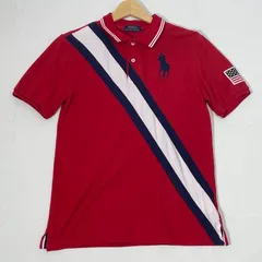 POLO RALPH LAUREN/ポロラルフローレン ビッグポニー刺繍 半袖 ポロシャツ ワンポイント刺繡 CHINA製 メンズ レッド