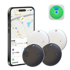 【Apple認証 技適マーク取得】スマートタグ 4個セット iPhone GPS 紛失防止タグ スマートトラッカー Apple Find My対応 キーファインダー 薄型軽量 迷子防止 ペット 鍵 財布 ブラック ホワイト