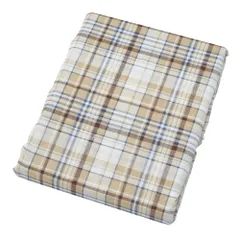 【迅速発送】nishikawa【西川】 掛け布団カバー シングル 洗える お肌に優しい肌触りの綿100% 10か所ひも付き チェック柄 スリーピュア 寝具 ベージュ SI03300002