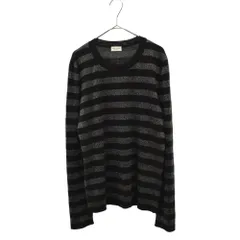 SAINT LAURENT PARIS (サンローランパリ) 19AW BLACK STRIPED SWEATER グリッターボーダー クルーネック 長袖ロングスリーブ ニット セーター 578692 YAFV2 ブラックのサムネイル