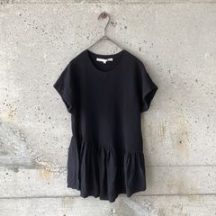 自由区半袖ニット切り替えトップス