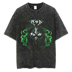 ヴィンテージ加工 BLEACH風 ウルキオラTシャツ 破面 原宿 ストリート 男女兼用 ヒップホップ black-THK806C