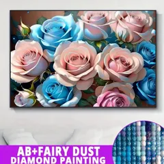 新品　ダイヤモンドアートキット スクエアビーズ AB フェアリーダスト 30×40cm 図案付き 耐久性キャンバス 工具一式 大人向け 初心者 新作 ギフト ホームデコレーション ウォールアート キラキラ 高発色　フレームレス 5D