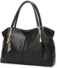 Homarina(ホマリナ) トートバッグ 肩掛けできるショルダーバッグ ビジネスバッグ レディース A4ファイル収納 レザー(ブラック)