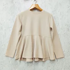 coca コカ エンボス加工 裾フレア ペプラム トップス ベージュ Mサイズ 〇□