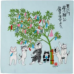 丸全 日本製 風呂敷 シャンタン 岡本肇 七夕 50×50cm 0