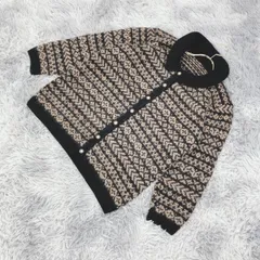 【希少！】ニットカーディガン  (F)  レトロ  カジュアル  レディース  茶系  ブラウン【送料無料】