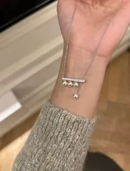 【送料無料】パールネックレス S925 音符淡水パールネックレス 6-6.5mm バランス シルバー925 ダイヤモンド 2way 42cm 上品 結婚式 パーティ プレゼント