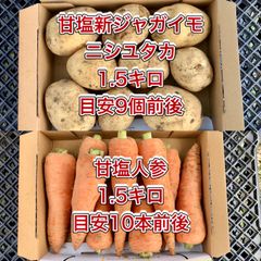 【鹿児島産】甘塩新ジャガイモ1.5キロ・人参1.5キロ^_^