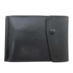 ヴァレクストラ Valextra 美品 二つ折り財布 ウォレット マネークリップ式 レザー ビジネス フォーマル シルバー金具 黒 ブラック 1130のサムネイル