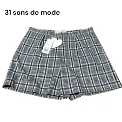 新品タグ付き　31 sons de mode チェック柄　ショートパンツ　サイズ38 定価7600円　未使用　レディース