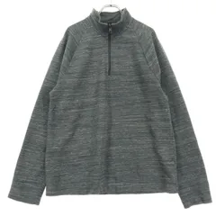 美品 Banana Republic バナナリパブリック 長袖 シャツ L グレー ハーフジップ メンズ 古着