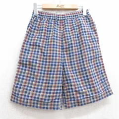 W28/古着 ショート イージー パンツ ショーツ メンズ 00s コットン 紺他 ネイビー チェック 25aug05 中古 ボトムス 短パン ショーパン