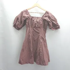 ◇ ⊂ one after another NICE CLAUP バックレース 半袖 ミニ丈 ワンピース サイズF ローズ系 レディース E  【1503050018265】