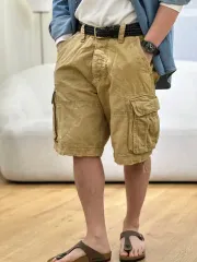 35 Abercrombie(アバクロンビー) ベージュ カーゴ ハーフパンツ