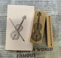 🎻バイオリン＆弓 2点セット🎻スタンプ はんこ