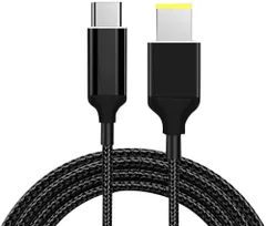 新品 オーディオファン Lenovo (レノボ) Thinkpad 用 NEC LAVIE 用 四角型 プラグ オス - USB-C (オス) PD(PowerRule専用) AC電源 18.5V - 20V 100W ナイロンメッシュケーブル 約 1.8m