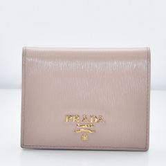 極美品】FRID プラダ 折り財布 ヴィッテロムーブ 三角ロゴ ベージュ