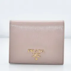 中古USED PRADA レディース 財布 ピンクベージュ 2つ折り 552-8