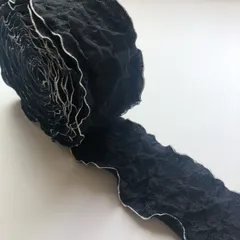 【1y/90cm】 43mm コットンキャンディリボン (ブラック)  R42-3