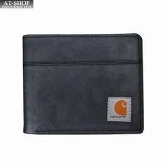 メンズ 財布 カーハート Carhartt 二つ折り財布 メンズ 財布 小銭入れ無し Saddle Leather Bifold Wallet  ブラック　おしゃれ 誕生日 プレゼント ギフト