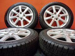 【DUNLOP WM02 155/65R14】スタッドレス【ダイハツ 純正ホイール 14インチ 4.5J4HPCD100+45】21年製 バリ溝 タント ムーヴ等　(KTM380)