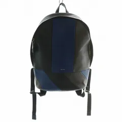 ポールスミス PAUL SMITH リュックサック バックパック デイパック レザー ロゴ 黒 ブラック 青 ブルー 茶色 ブラウン /XZ ■GY18
