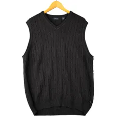 古着 IZOD ケーブル編み Vネック コットンニットベスト メンズM相当/eaa589195