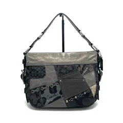 【中古】良品 COACH コーチ パッチワーク レザー × パイソン × ハラコ × スウェード × クロコ ワン ショルダー バッグ dD0868N