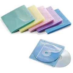 新品 サンワダイレクト 不織布ケース CD・DVD用 100枚入り 両面収納 インデックスカード付 リング穴付き ミックス 200-FCD007MX