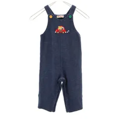 mikihouse ミキハウス ベア 車刺繍 半袖 ロンパース ウェア F ネイビー キッズ 古着