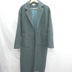 ◇ ⊇ JUNOAH ジュノア チェック 長袖 ロングコート サイズL グリーン系 レディース E  【1412090045110】のサムネイル