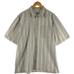 古着 90~00年代 コロンビア Columbia ストライプ柄 半袖 ボックスシャツ メンズL相当/eaa534712