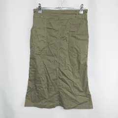 ◇ Θ E hyphen world gallery PEACE デニム 膝丈 タイト スカート サイズF カーキ レディース E  【1409100056181】